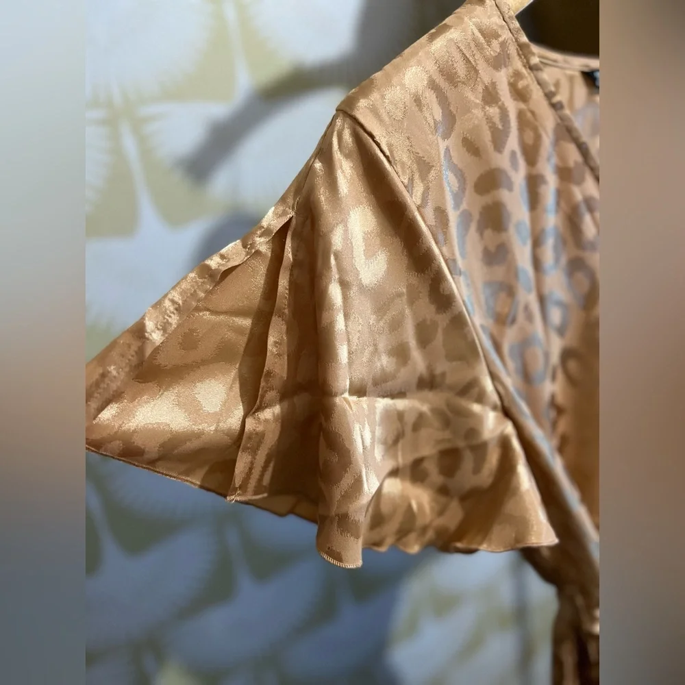 Chiffon V Neck Ruffle Midi Dress / Beach Wrap Dress - Picture 3 of 11